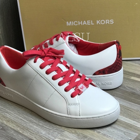 🌸Sale🌸 Michael Kors Catelyn Lace Up Napa Optic Sangria Women's 45T8CAFS2L - Picture 3 of 8